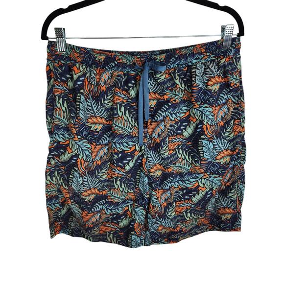 SAXX Cannonball 2n1 Ballpark Pouch Swim Trunks Men's Large Blue Tropics 9" Lined - Picture 1 of 4